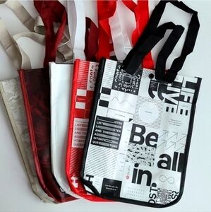 Lululemon 5 Reusable Collectible Carryall Totes White Red Beige Burgundy Olympic